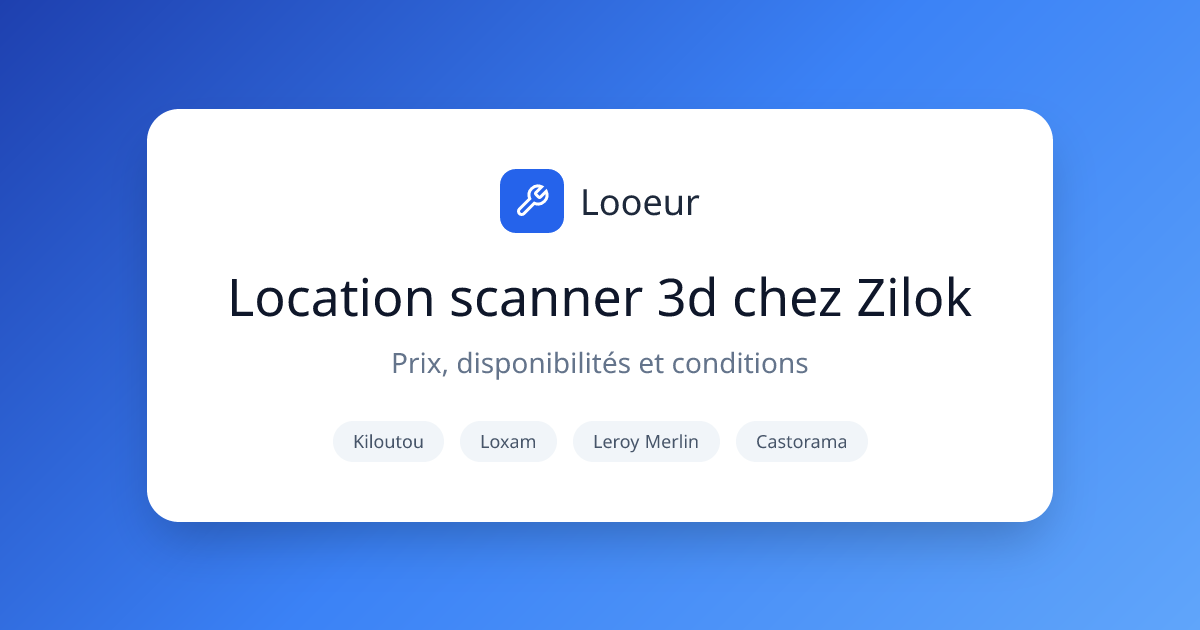 Location scanner 3d Zilok - Prix et disponibilité